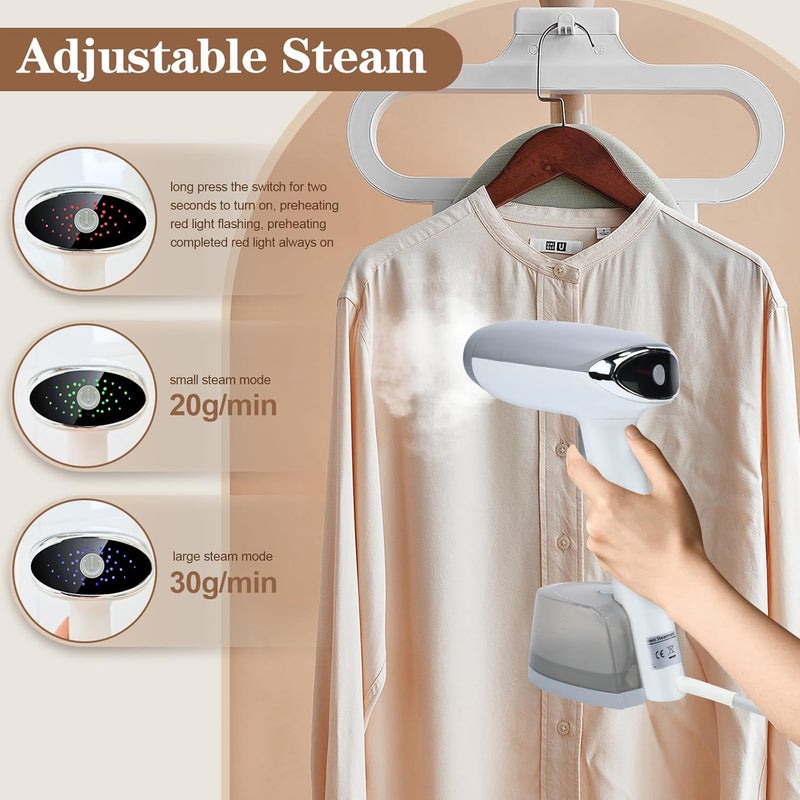 ARSFUTU Steamer for Clothes Handheld Clothes Steamer 1300W Portable Garment Steamer Auto Shut-off 20-Second Fast Heat-up with Adjustable Steam 12.34oz Detachable Water Tank for Home Office Travel - Image 3